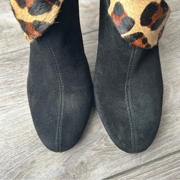 Talbots Leopard Print  Calf Hair High Hill Ankle Boot - Picture 3 of 14